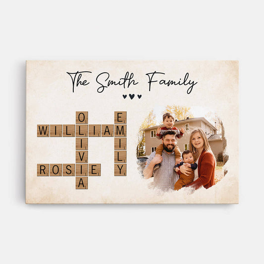 3396CUS1 the smith family crossword canvas  personalized gifts for family