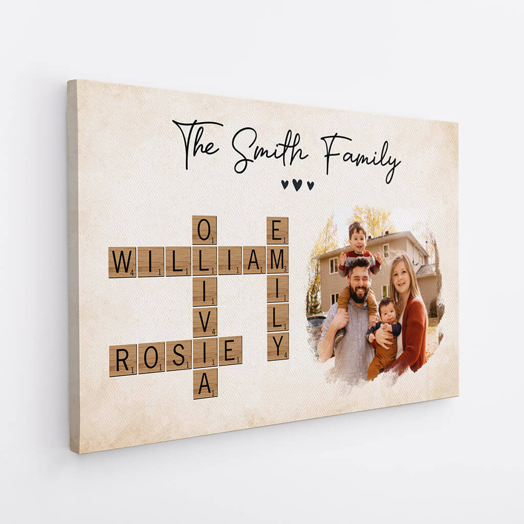 3396CUS2 the smith family crossword canvas  personalized gifts for family