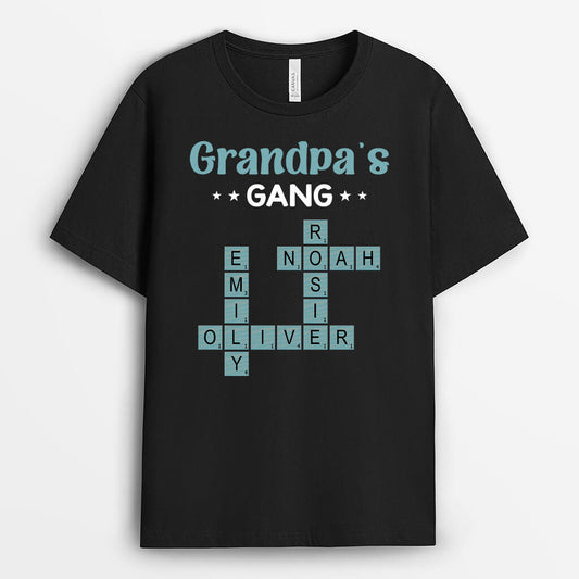 3402AUS1 grandpas gang crossword t shirt  personalized gifts for grandpa