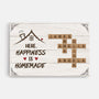 3429CUS1 here happiness is homemade crossword canvas  personalized family gifts