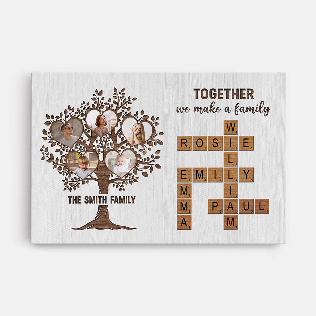 3438CUS1 the love between family crossword canvas  personalized gifts for family