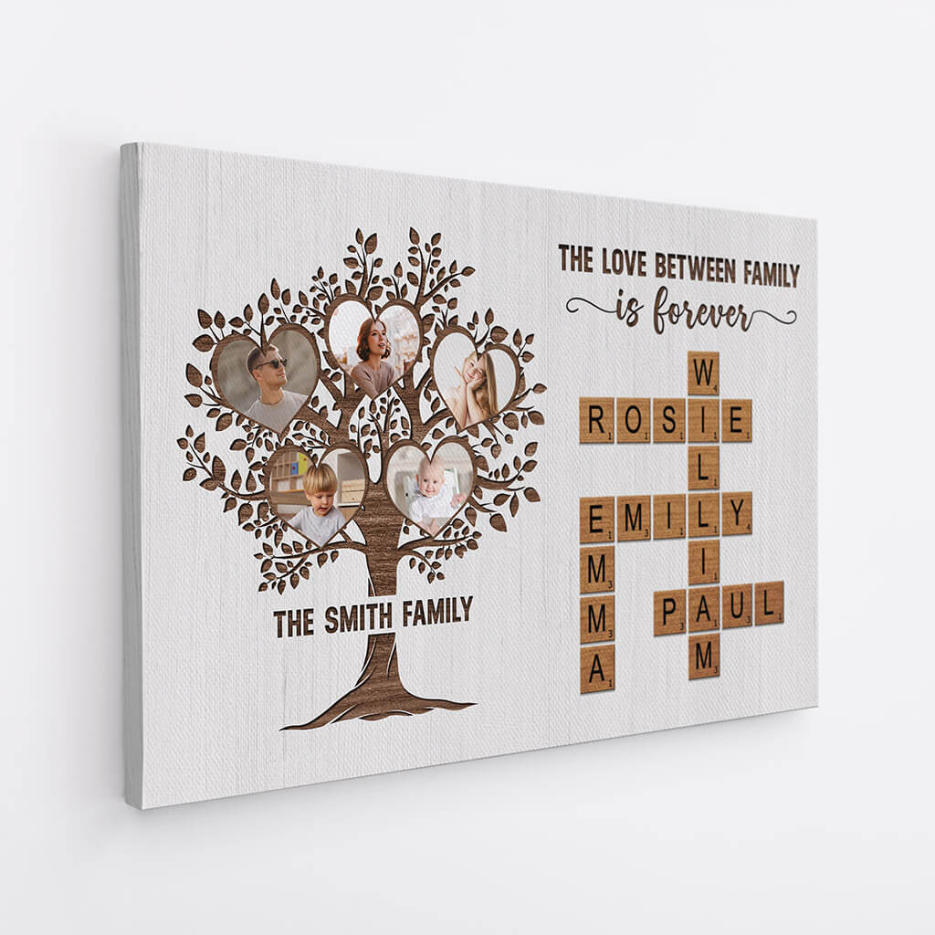 3438CUS2 the love between family crossword canvas  personalized gifts for family