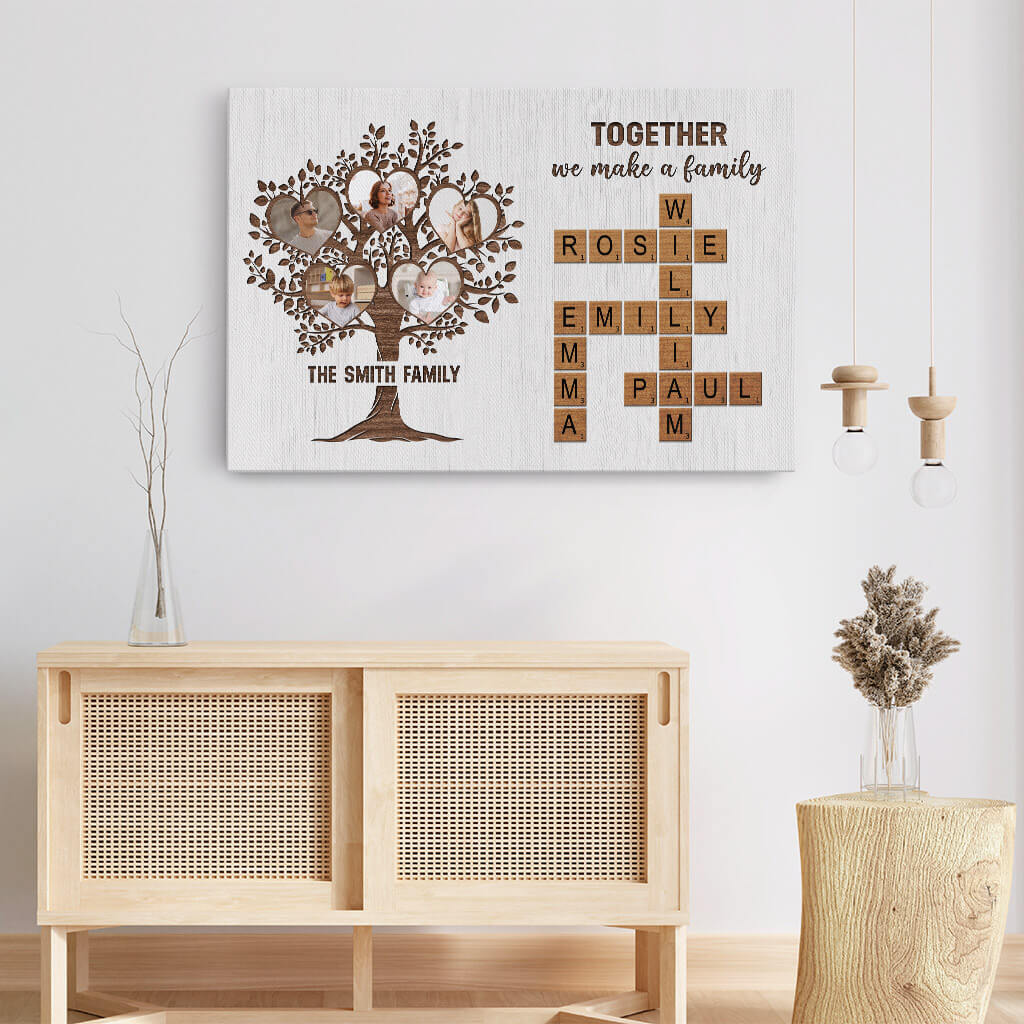 3438CUS3 the love between family crossword canvas  personalized gifts for family