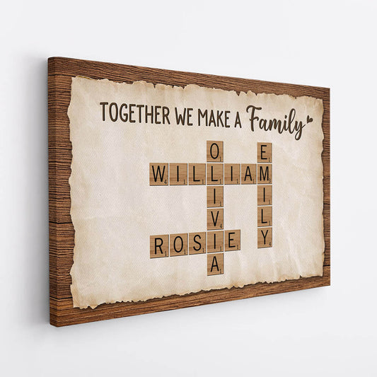 3441CUS2 together we make a family crossword canvas  personalized gifts for parents