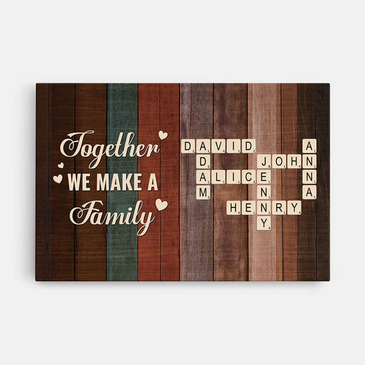 3444CUS1 wooden theme together we make a family canvas  personalized gifts for grandparents