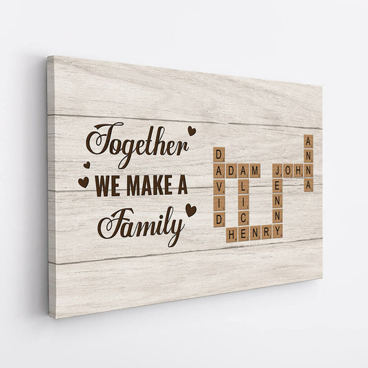 3444CUS2 wooden theme together we make a family canvas  personalized gifts for grandparents