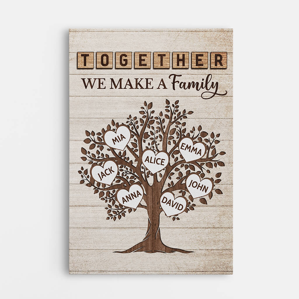 3457CUS1 together we make a family canvas  personalized gifts for family