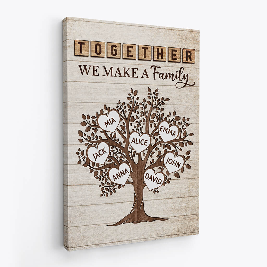 3457CUS2 together we make a family canvas  personalized gifts for family