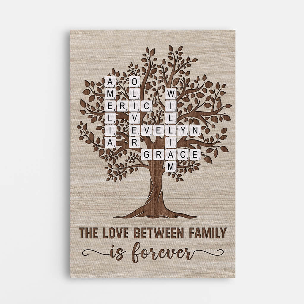 3459CUS1 the love between family tree canvas  personalized gifts for family