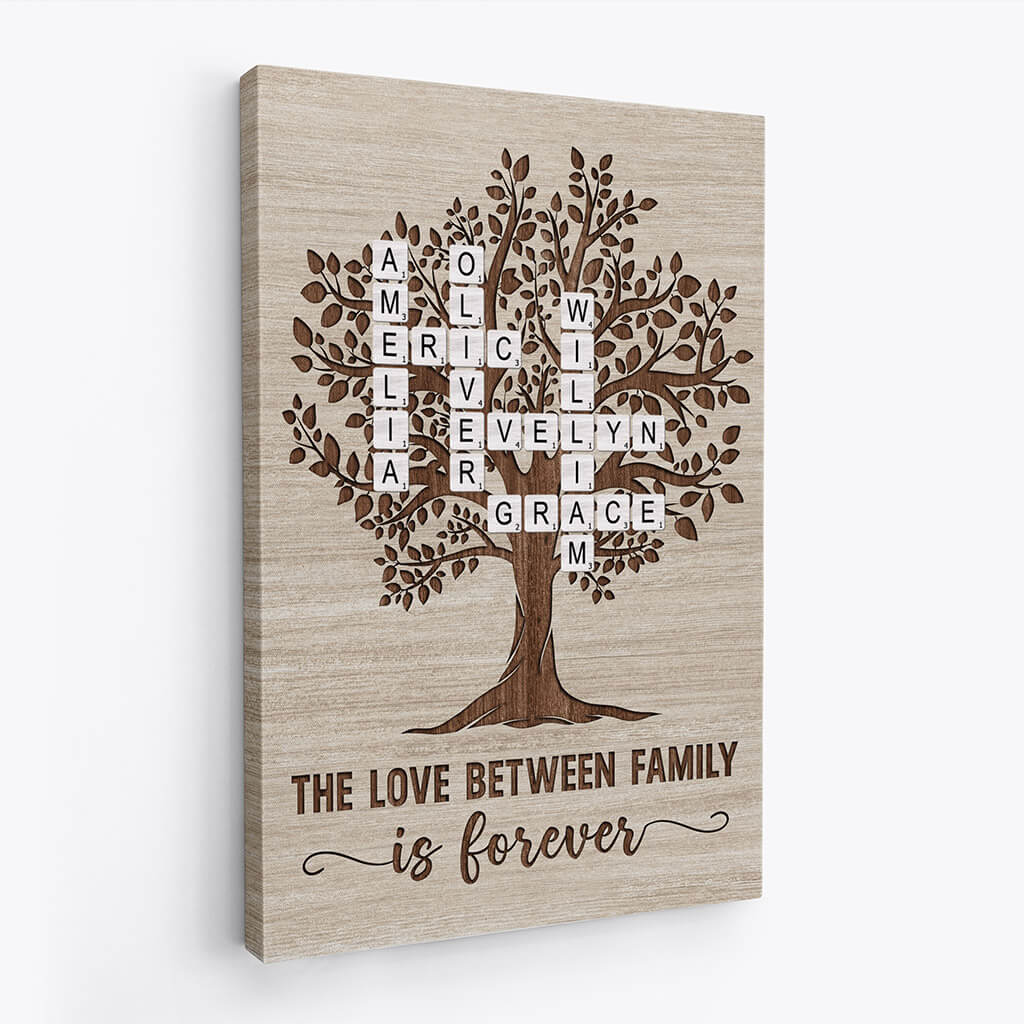 3459CUS2 the love between family tree canvas  personalized gifts for family