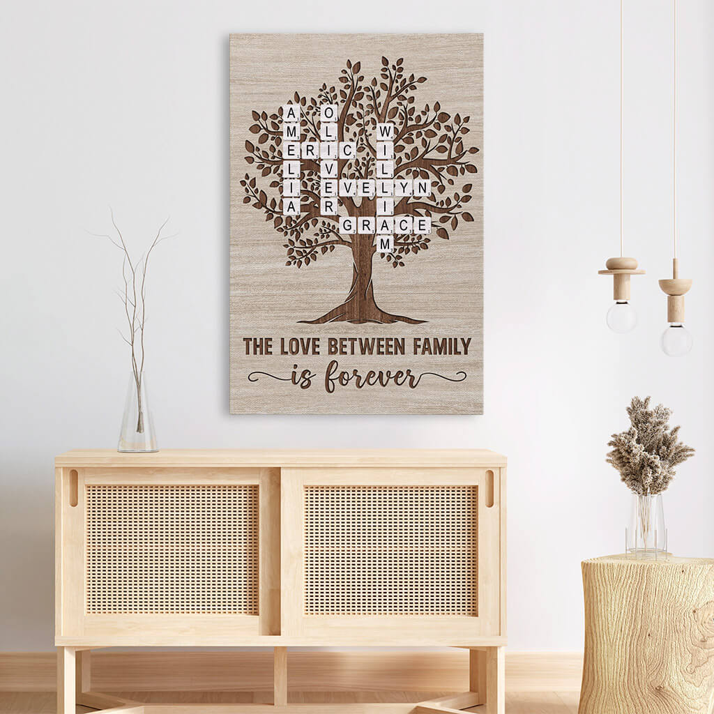 3459CUS3 the love between family tree canvas  personalized gifts for family