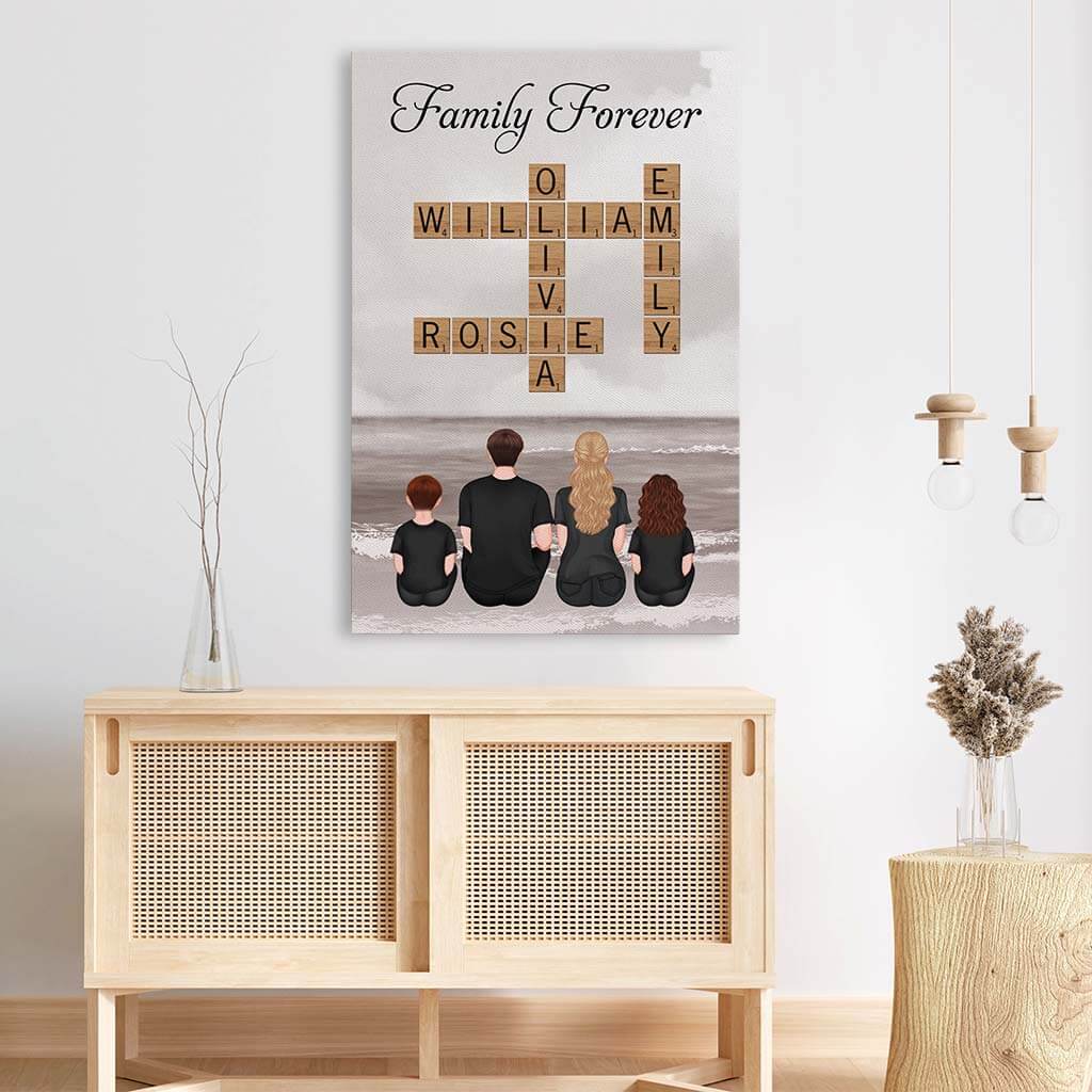 3465CUS3 family forever canvas  personalized gifts for family