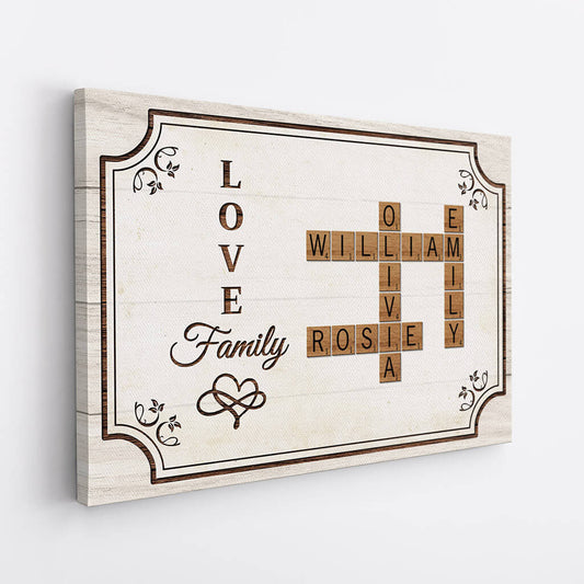 3486CUS2 love family canvas  personalized gifts for grandparents