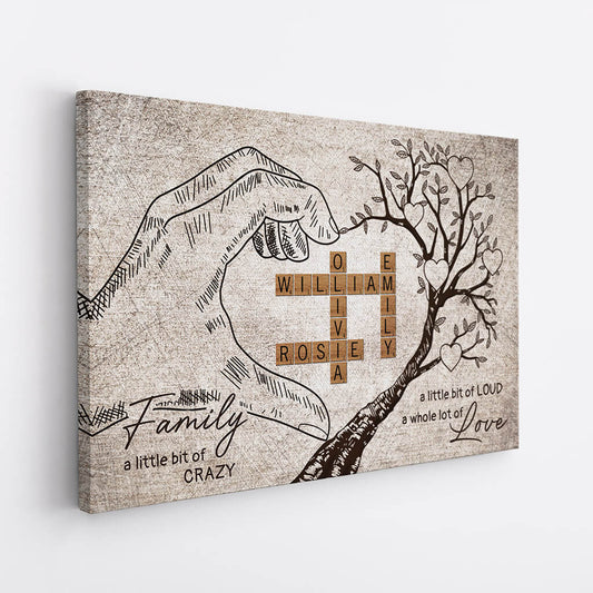 3503CUS2 family a little bit of crazy canvas  personalized gifts for grandparents