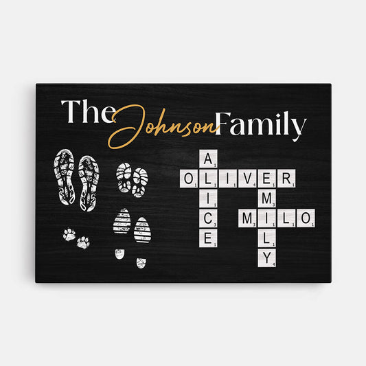 3514CUS1 personalized the family crossword canvas  customized for grandparents parents