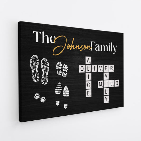 3514CUS2 personalized the family crossword canvas  customized for grandparents parents