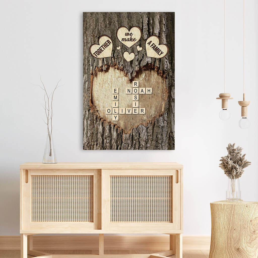 3554CUS3 together we make a family tree canvas  personalized gifts for grandparents parents