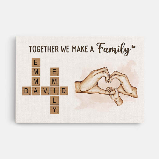 3568CUS1 together we make a family crossword canvas  personalized gifts for family