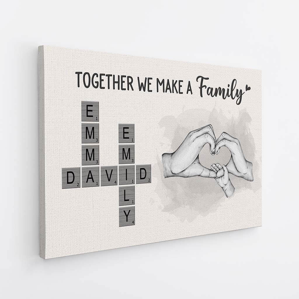 3568CUS2 together we make a family crossword canvas  personalized gifts for family