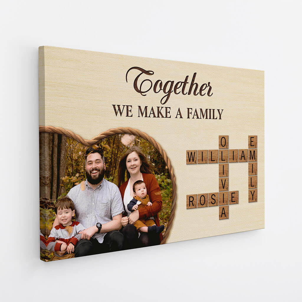 3575CUS2 together we make a family photo crossword canvas  personalized family gifts