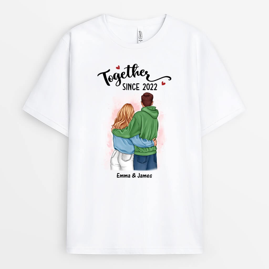 3653AUS1 together since couple t shirt personalized anniversary presents for couple