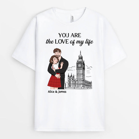 3668AUS1 you are the love of my life personalized t shirt for couple