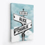 3673CUS2 vintage street sign canvas  personalized gifts for couple