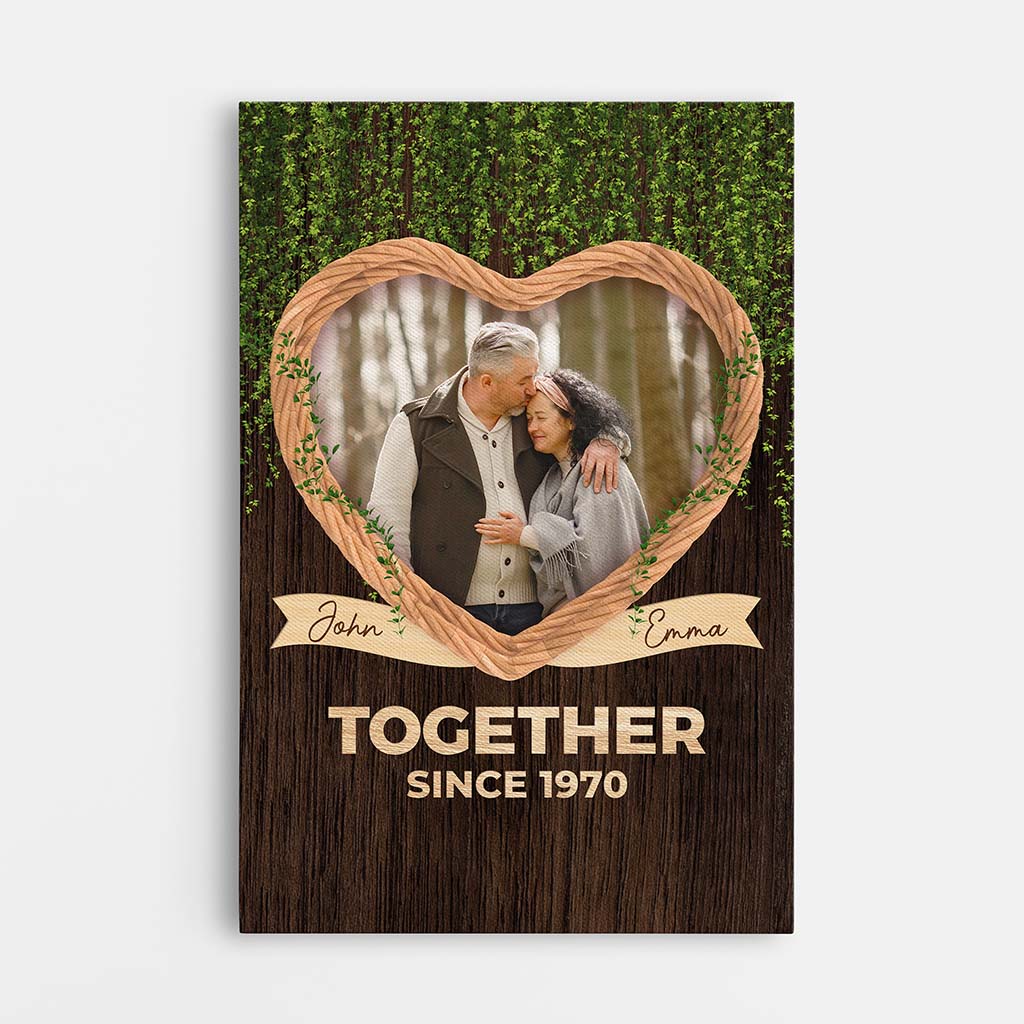 3677CUS1 together since heart photo canvas  customised gifts for couple