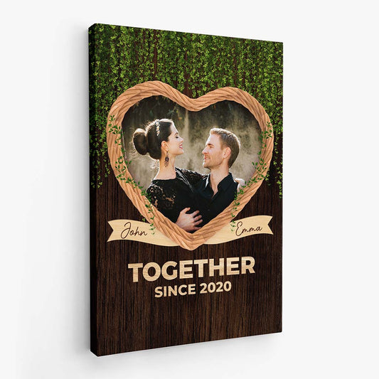 3677CUS2 together since heart photo canvas  customised gifts for couple