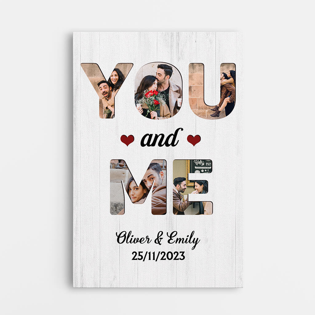 3693US1 you and me photo collage canvas  personalized gifts for couple