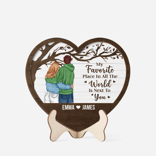 3766QUS1 my favorite place in all the world is next to you wooden plaque  personalized gifts for couple 3766Q_1_3c4d2941 506b 4561 9f47 8d2e73c6985a