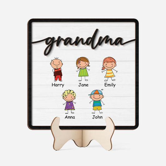 3770QUS1 grandma mommy kids wooden plaque  personalized gifts for grandma 3770Q5I5A