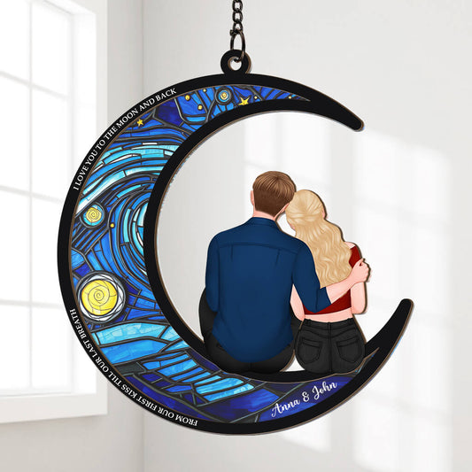 3771UUS1 i love you to the moon and back suncatcher  custom gifts for couple 3771U_53a39377 6ad9 4bb9 b20b 4bdab67cc5ed