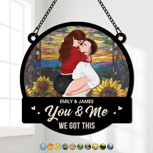 3797UUS1 you me we got this  personalized window hanging suncatcher ornament for couple 3797U5E7G