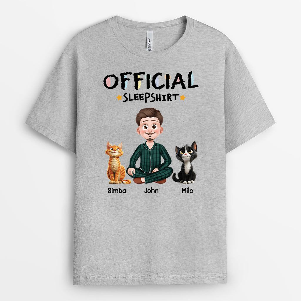 3939AUS2 personalized cat sleep shirt custom cat shirts for women 3939A9T0D