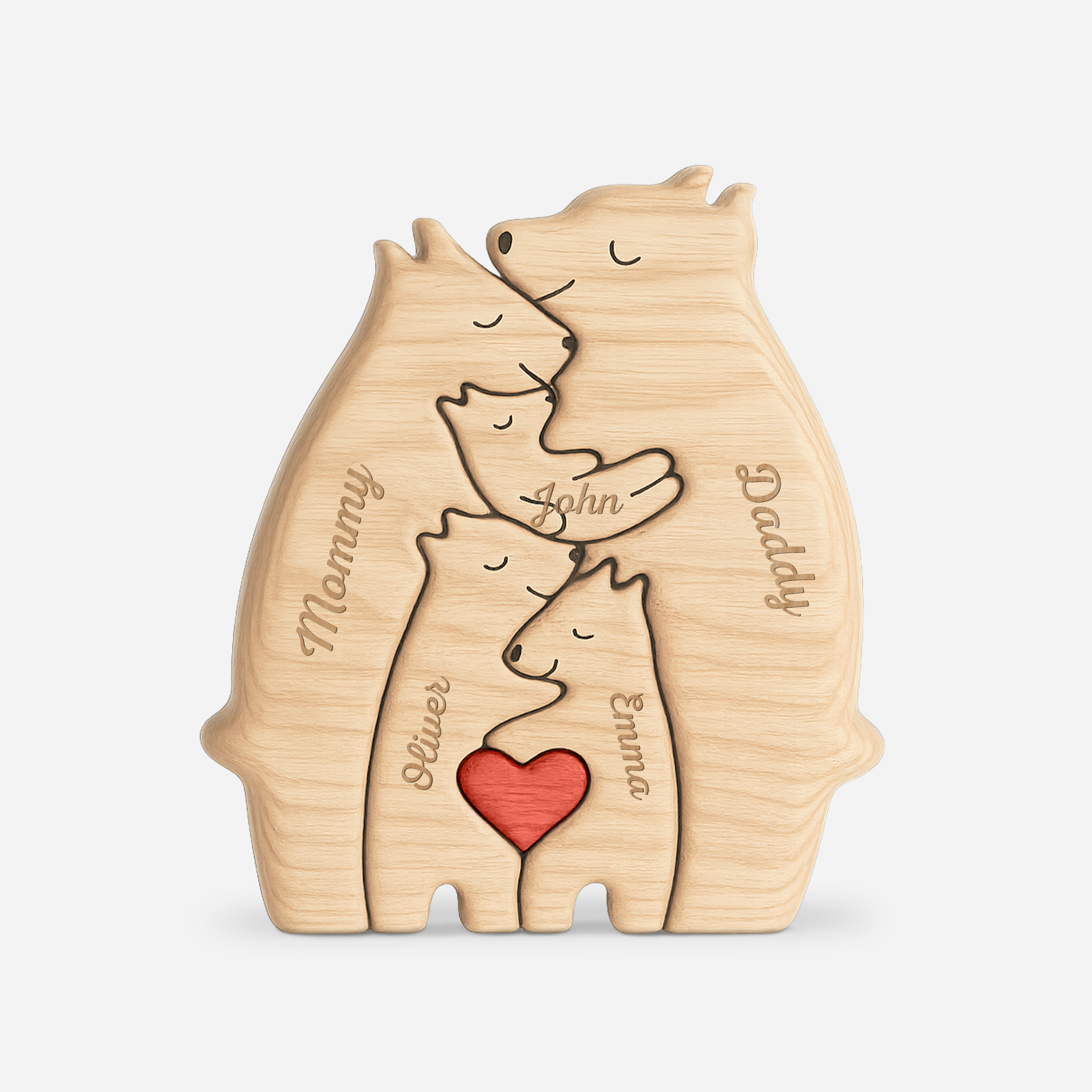 5245QUS1 personalized family gifts family bear wooden puzzles 5245Q