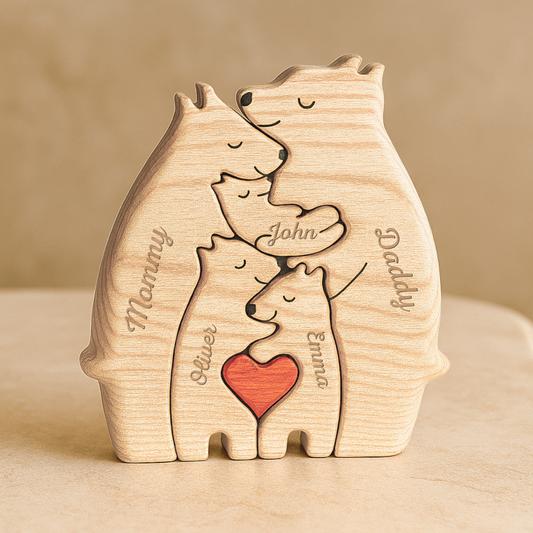 5245QUS2 personalized family gifts family bear wooden puzzles 5245Q