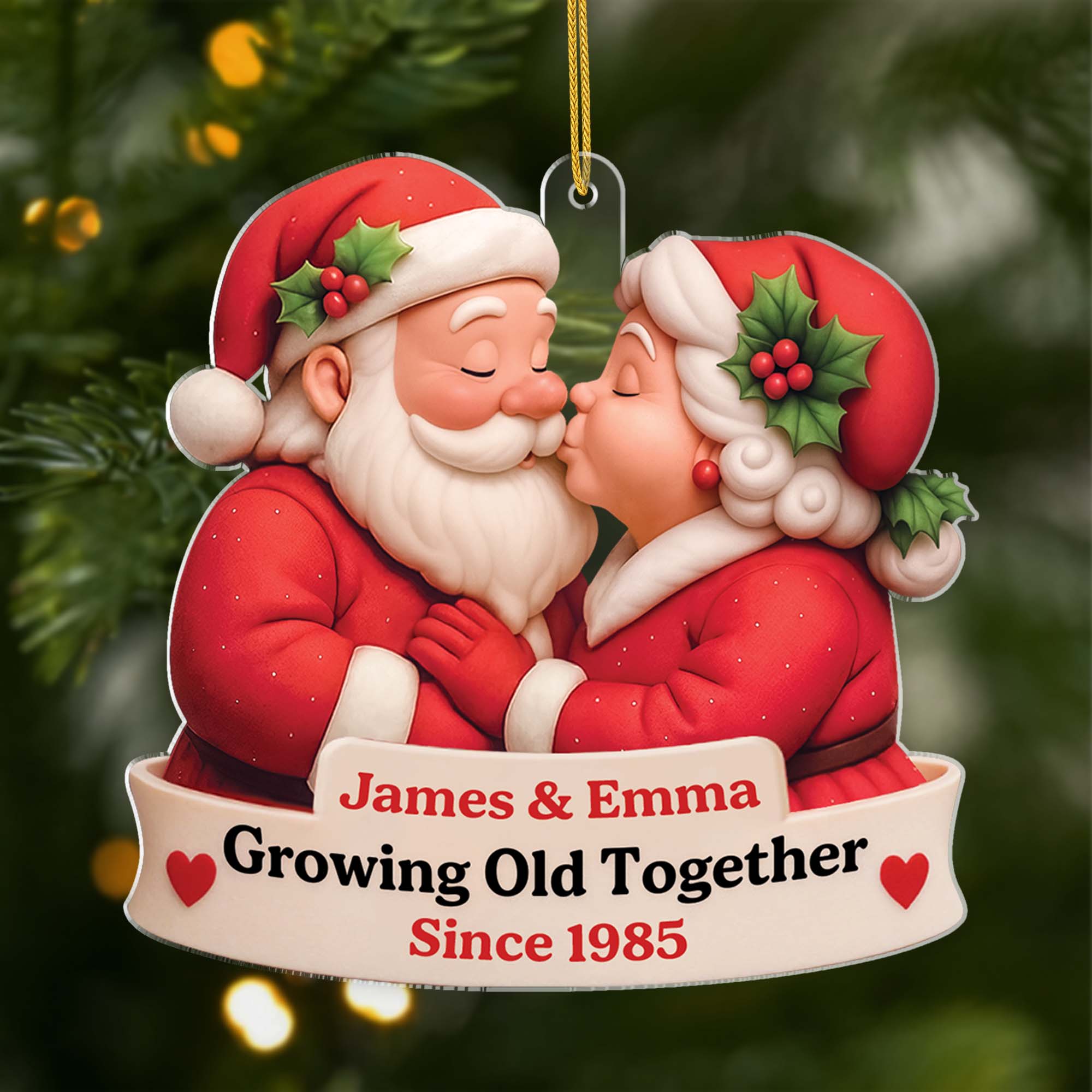 5636OUS1 3d printing effect personalized couple gifts acrylic santa ornaments 5636OKTZG
