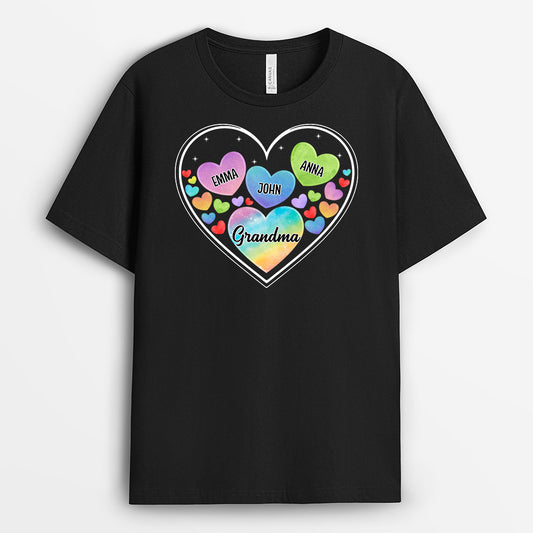 US0937A1 Personalized T shirts Gifts Heart Grandma Mom