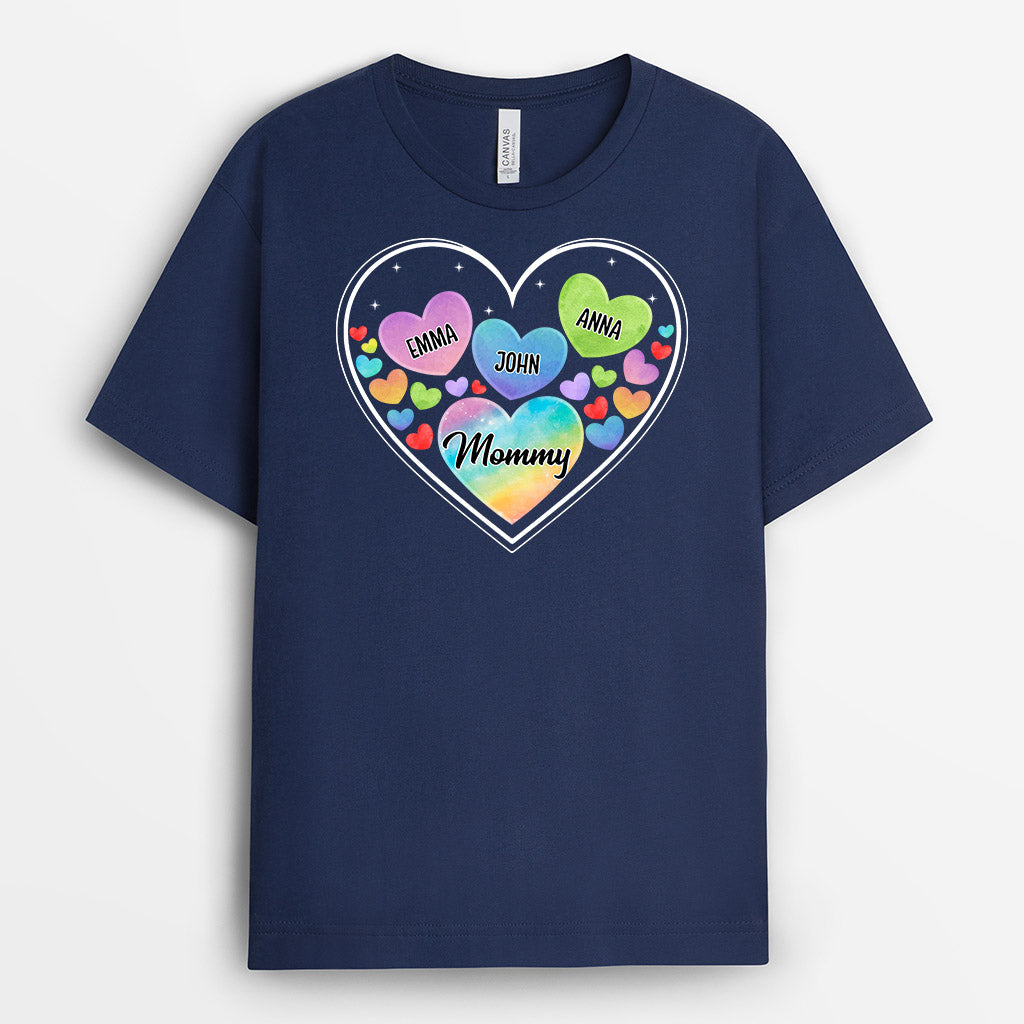 US0937A2 Personalized T shirts Gifts Heart Grandma Mom