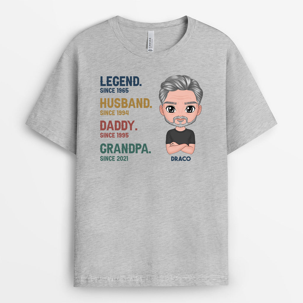 0004A148BUS2 Customized T shirts presents Man Grandpa Dad Text
