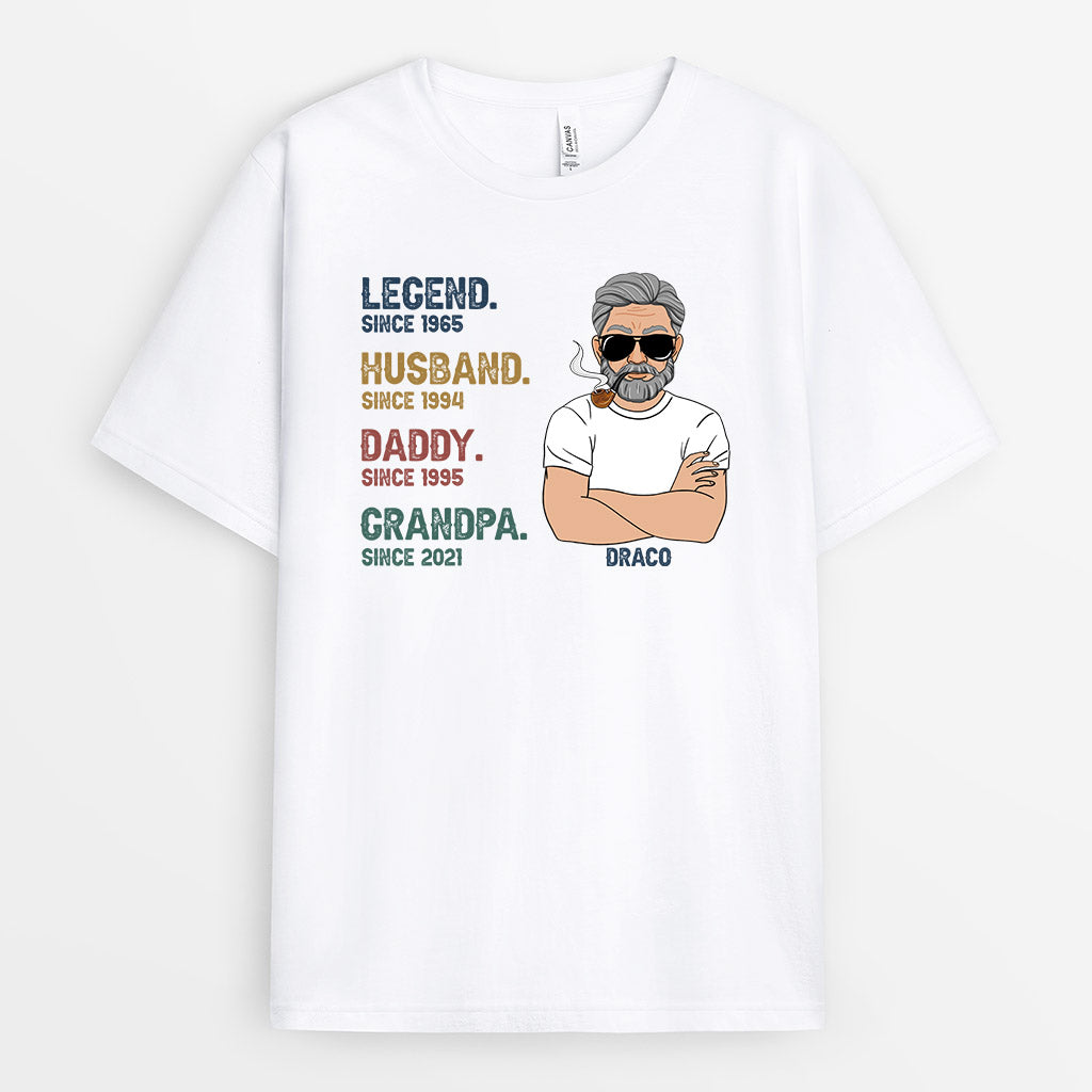 0004A158BUS1 Personalized T shirts gifts Man Grandpa Dad Text