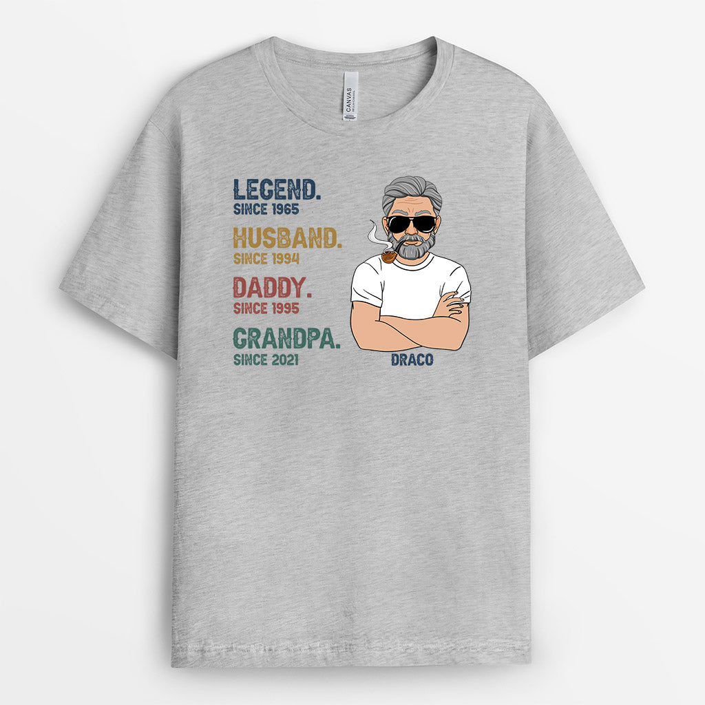 0004A158BUS2 Personalized T shirts gifts Man Grandpa Dad Text