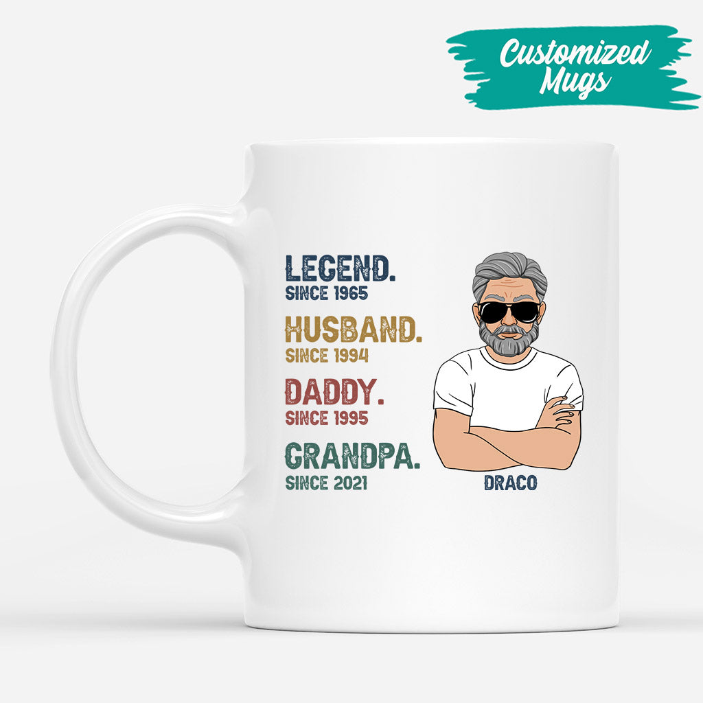 0004M108BUS2 Customized Mug presents Man Grandpa Dad Text