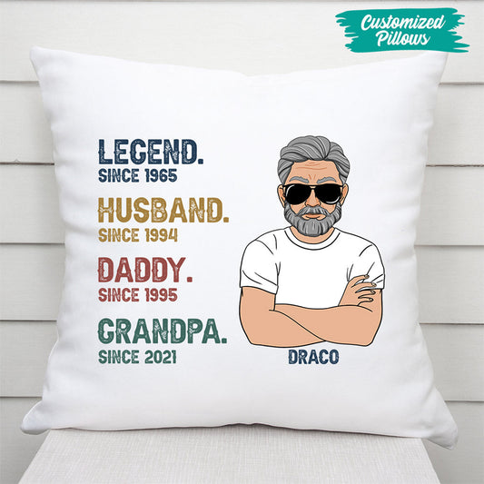 0004P108BUS2 Customized Pillow gifts Man Grandpa Dad Text
