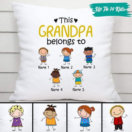 0014P020BUS2 Personalized Pillows Presents Kids Grandpa Dad