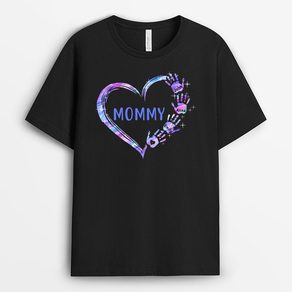 0064A010AUS2 Customized T shirts Presents Hand Grandma Mom Heart