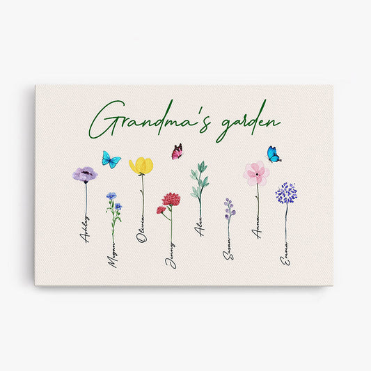 0065C240AUS1 Customized Canvas Gifts Flower Grandma Mom