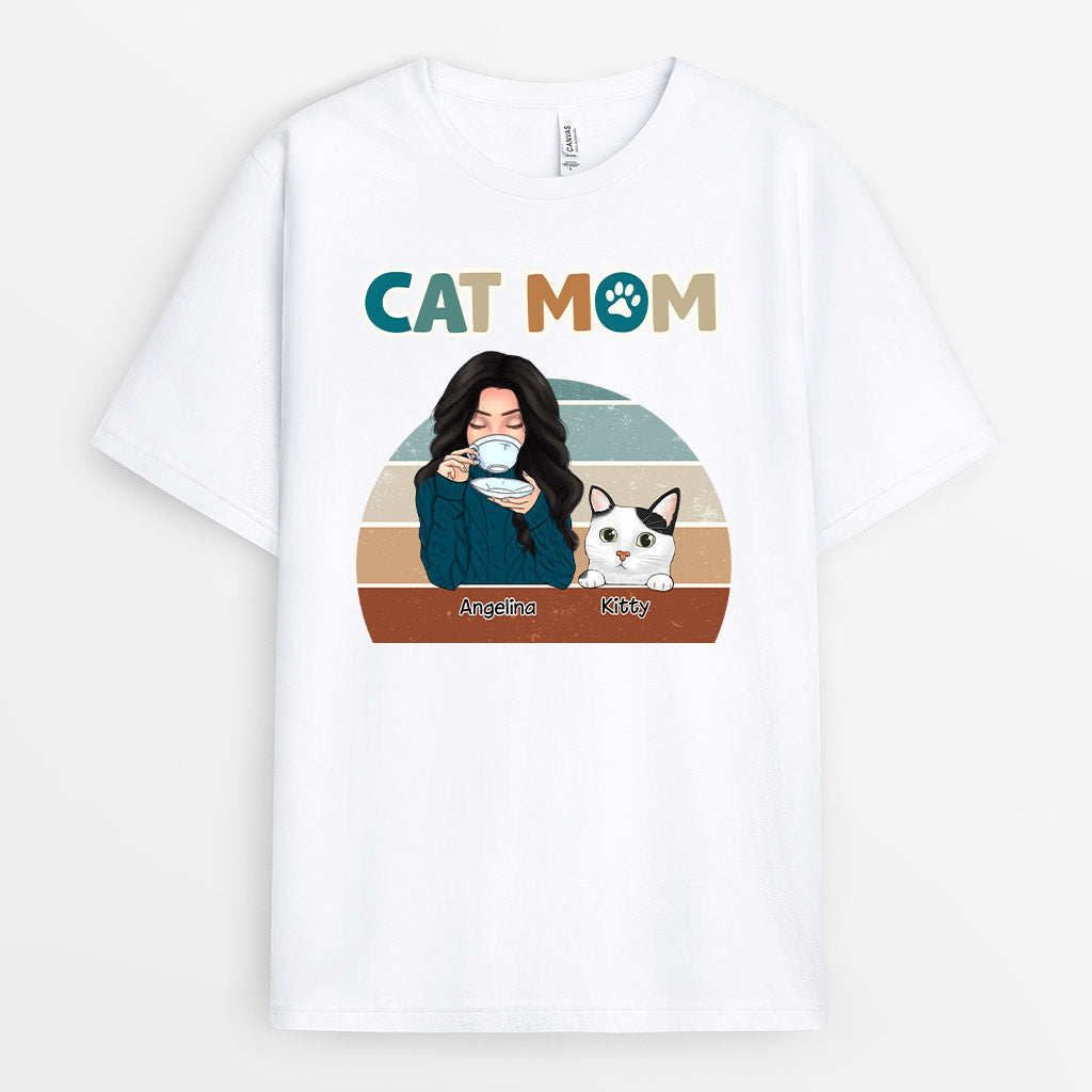 0095A010DUS1 Personalized T shirts Gifts Mom Cat Lovers