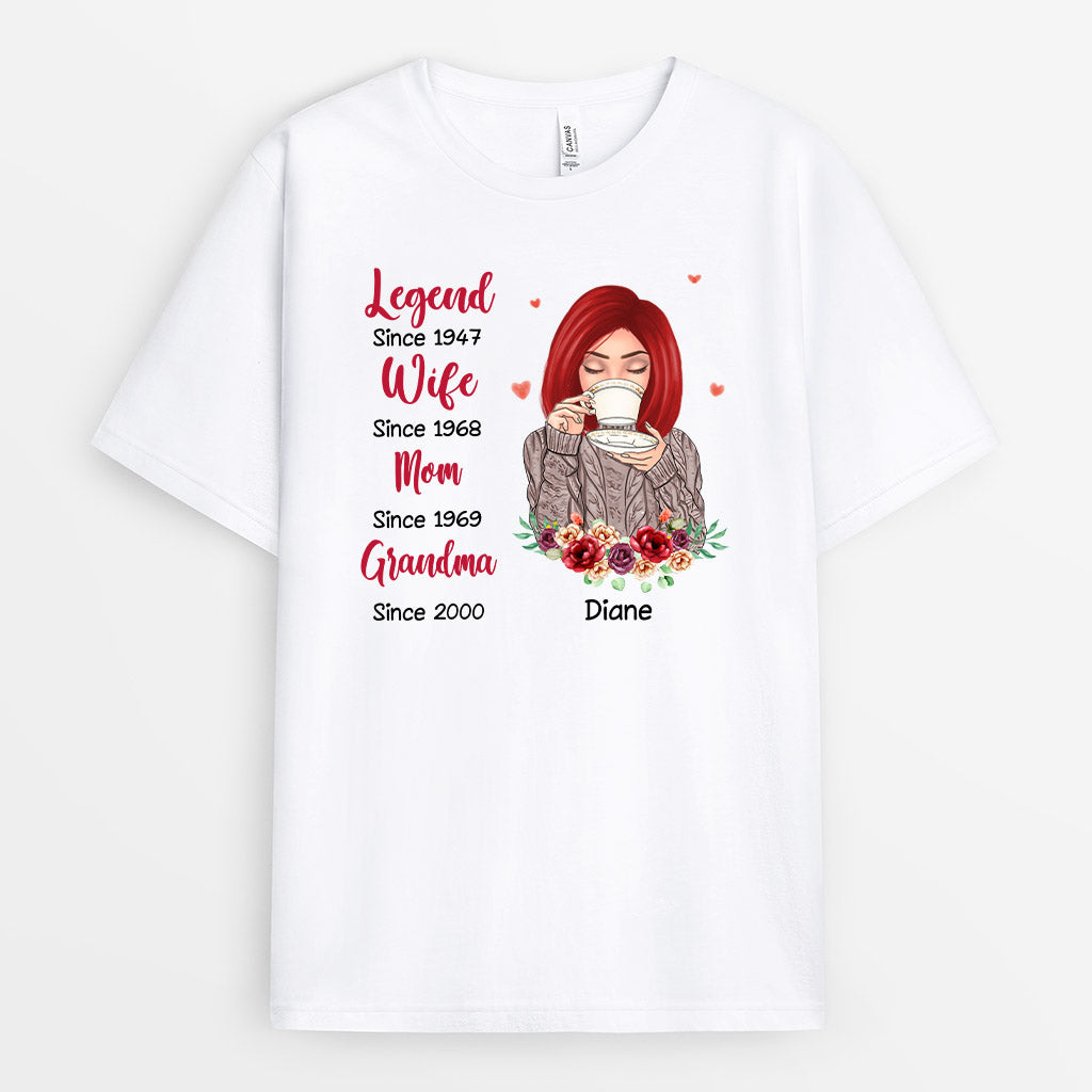 0096A040AUS1 Personalized T shirts Gifts Woman Grandma Mom Text